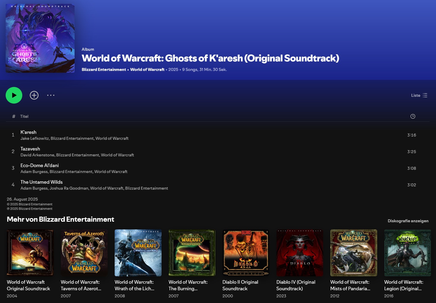 Wow | Patch 11.2 Soundtrack jetzt auf Spotify verfügbar!