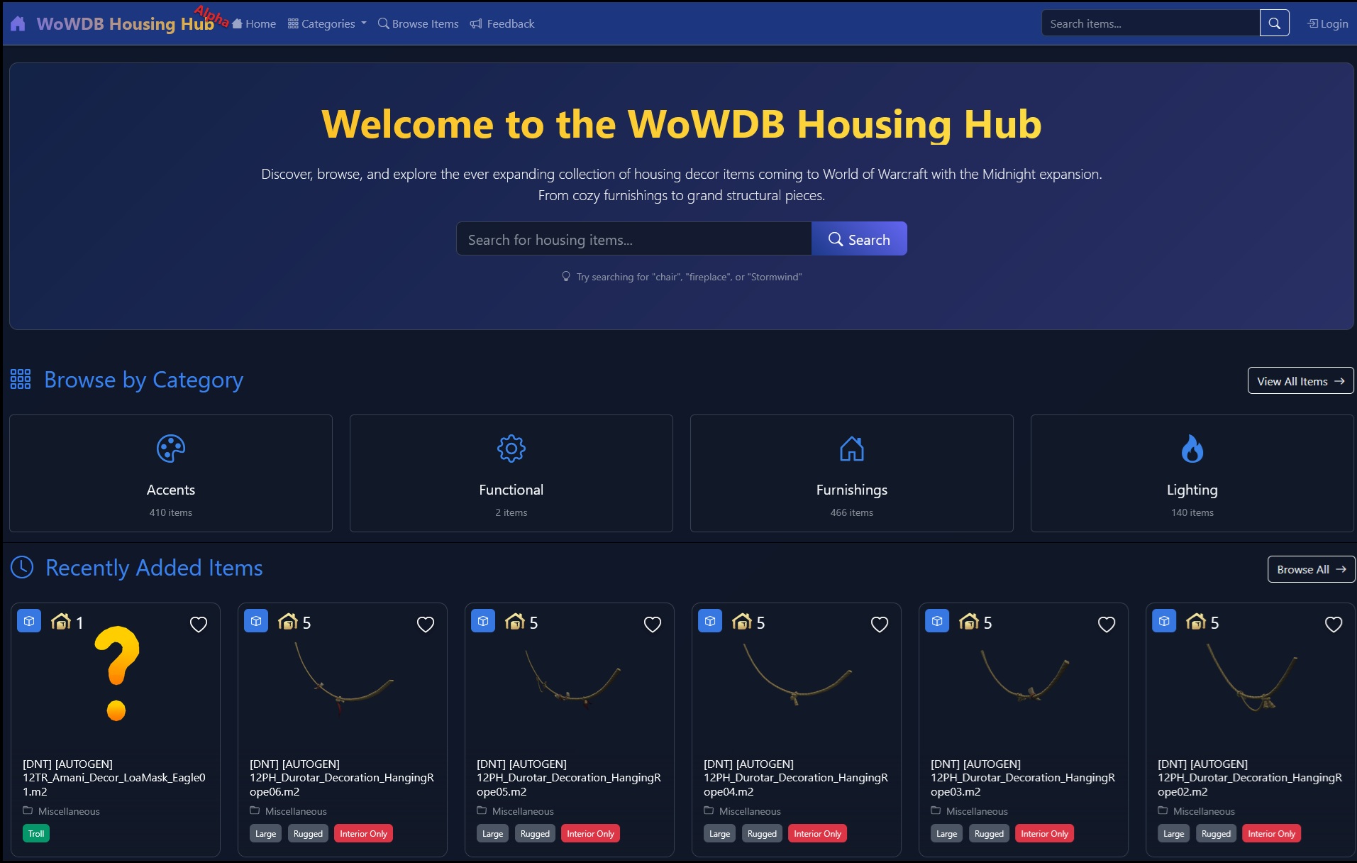 Neue Housing Datenbank online